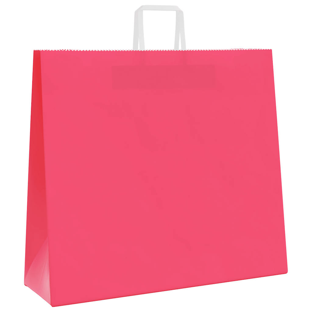 Paper Bags 250 pcs with Handles Pink 54x15x49 cm