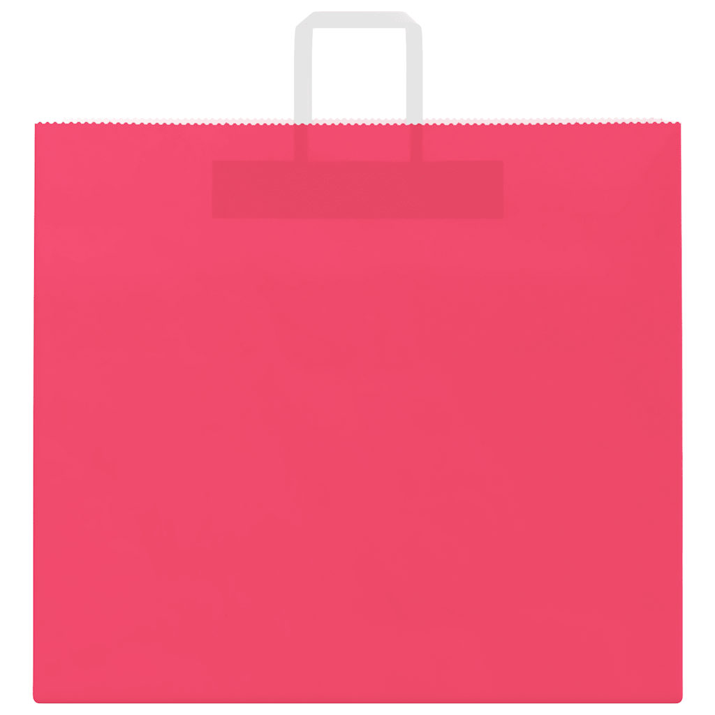 Paper Bags 250 pcs with Handles Pink 54x15x49 cm