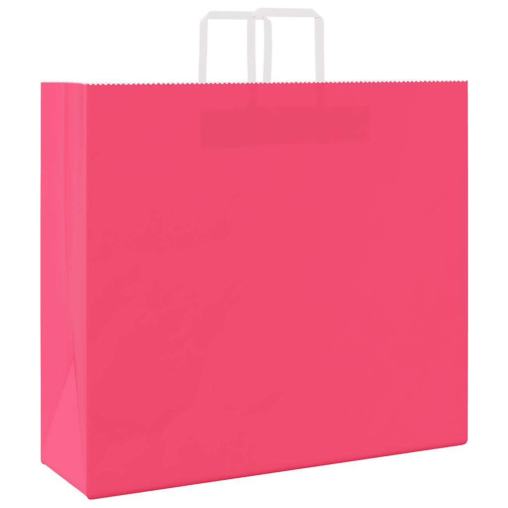 Paper Bags 250 pcs with Handles Pink 54x15x49 cm