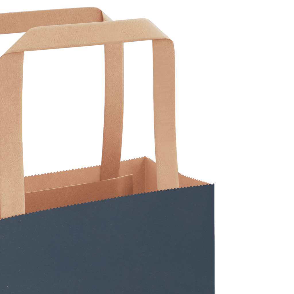 Paper Bags 50 pcs with Handles Blue 26x17x25 cm