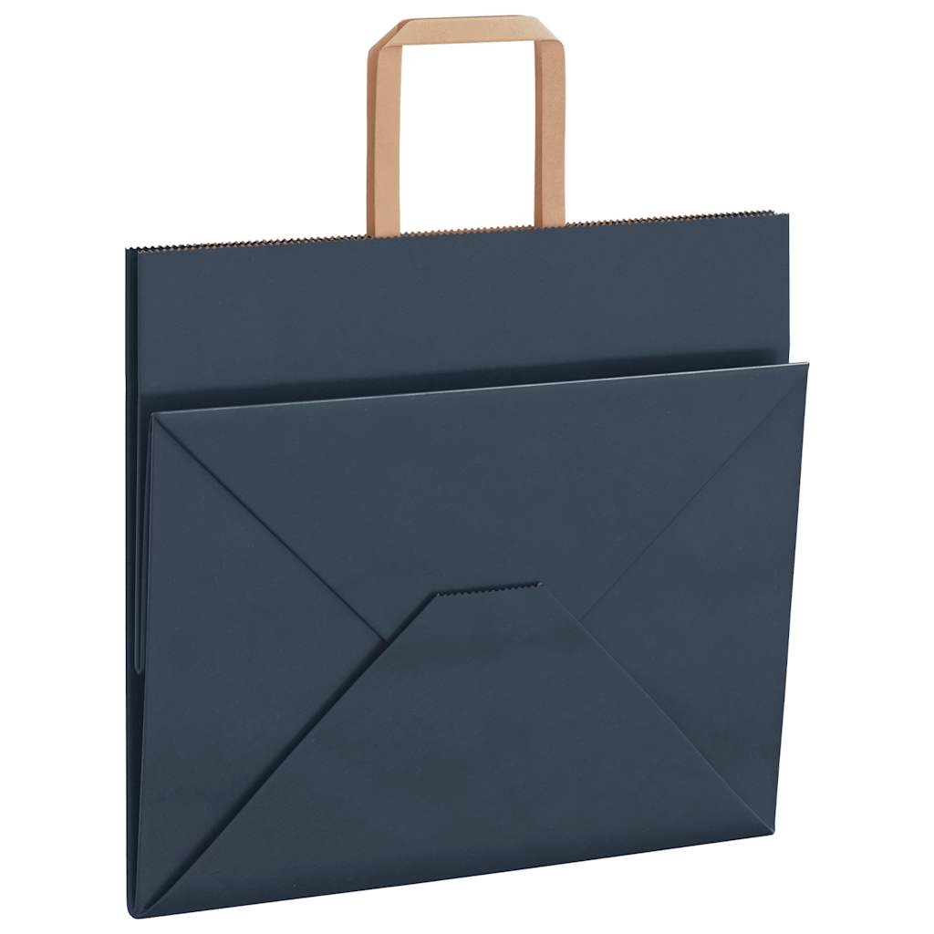 Paper Bags 50 pcs with Handles Blue 32x22x28 cm