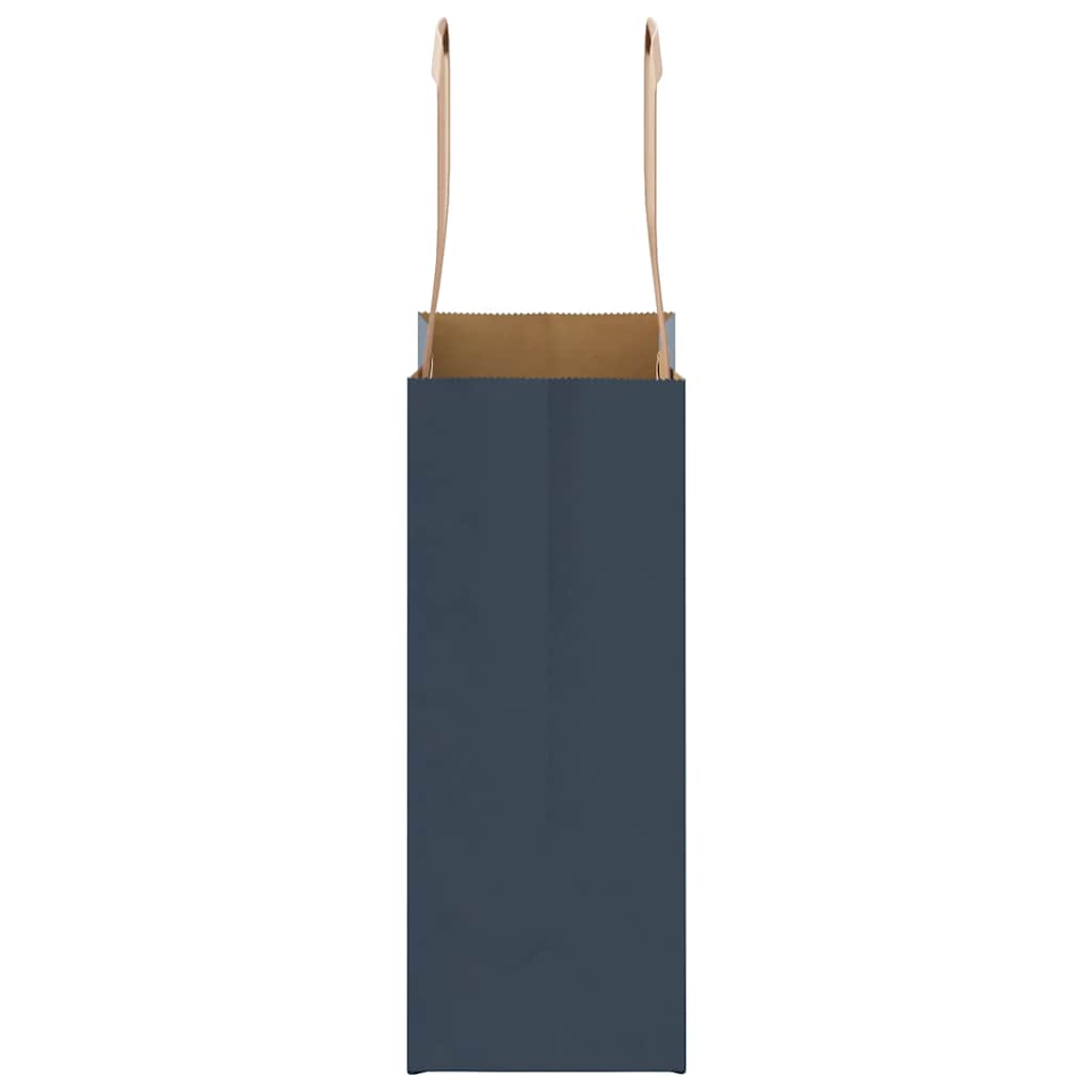 Paper Bags 250 pcs with Handles Blue 15x8x21 cm