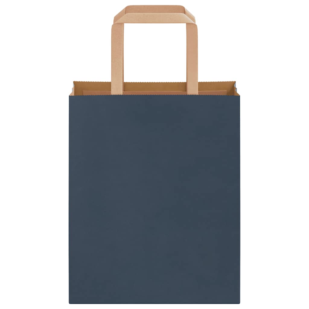 Paper Bags 250 pcs with Handles Blue 18x8x22 cm