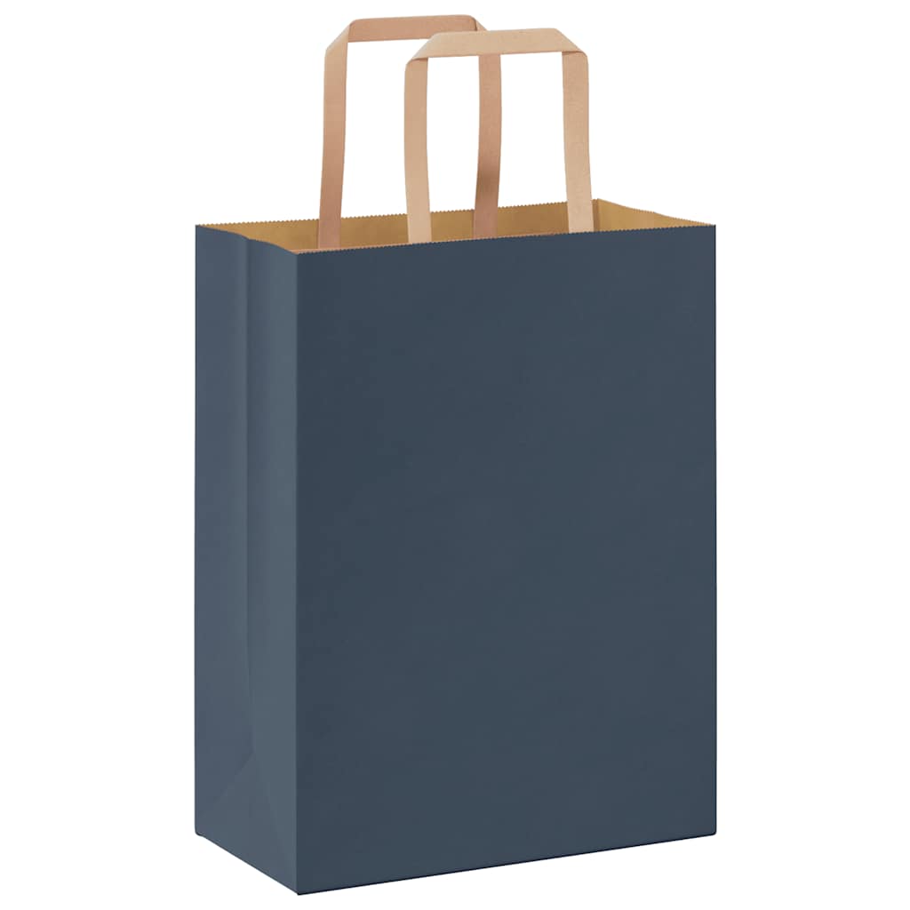 Paper Bags 250 pcs with Handles Blue 21x11x28 cm