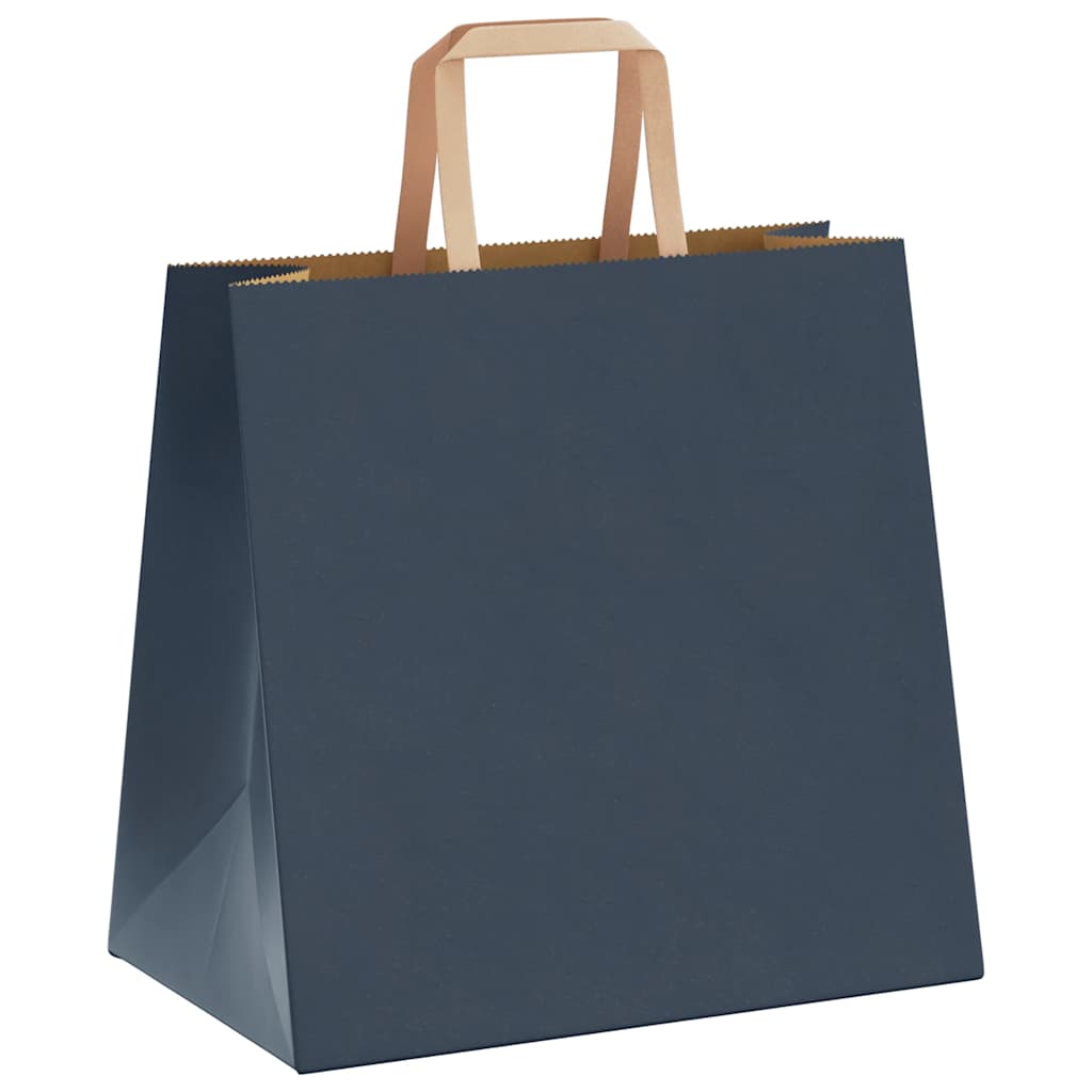 Paper Bags 250 pcs with Handles Blue 26x17x25 cm