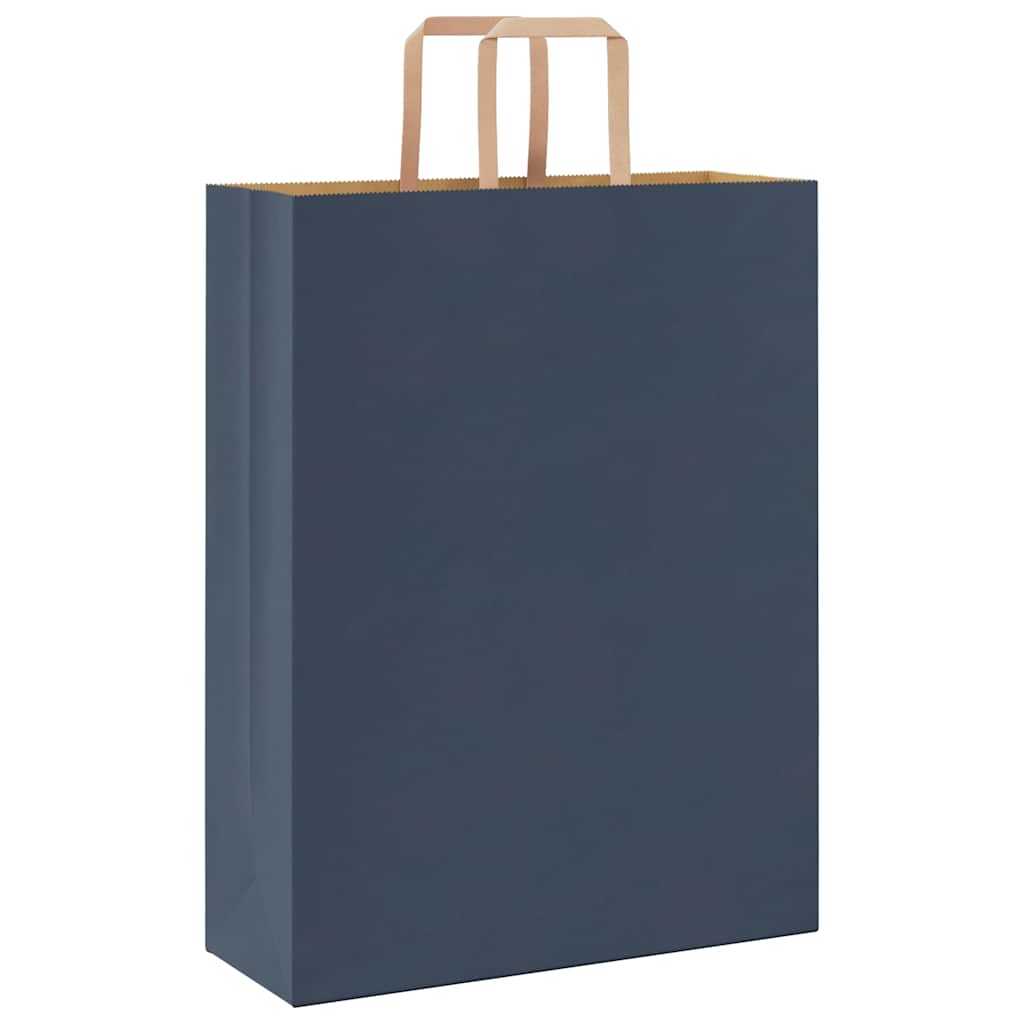 Paper Bags 250 pcs with Handles Blue 32x12x42 cm
