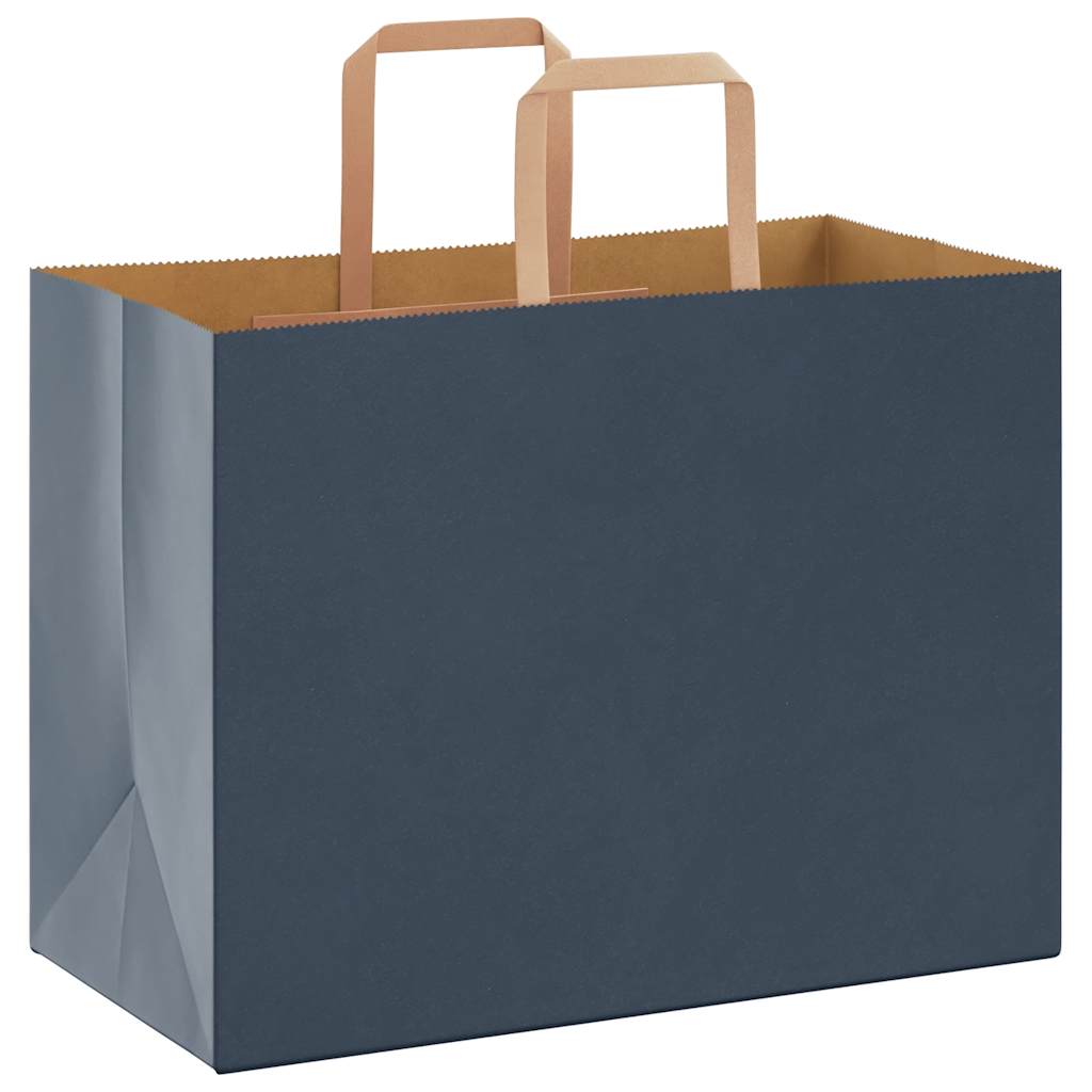 Paper Bags 250 pcs with Handles Blue 32x17x25 cm