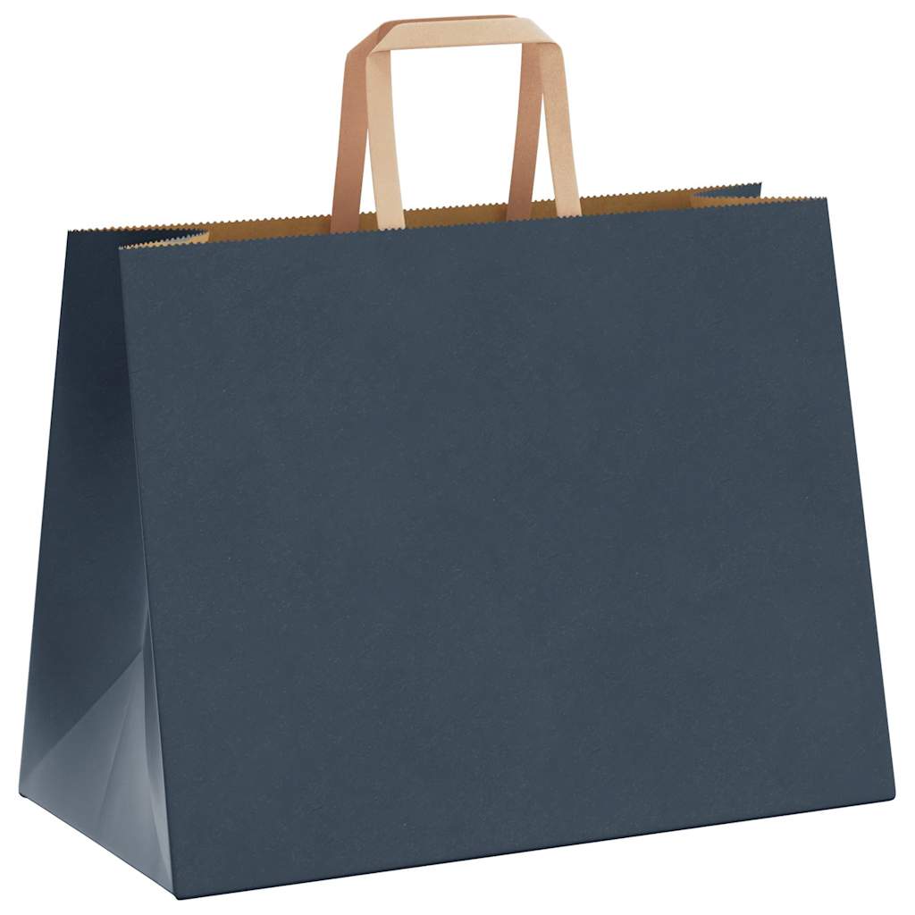 Paper Bags 250 pcs with Handles Blue 32x17x25 cm