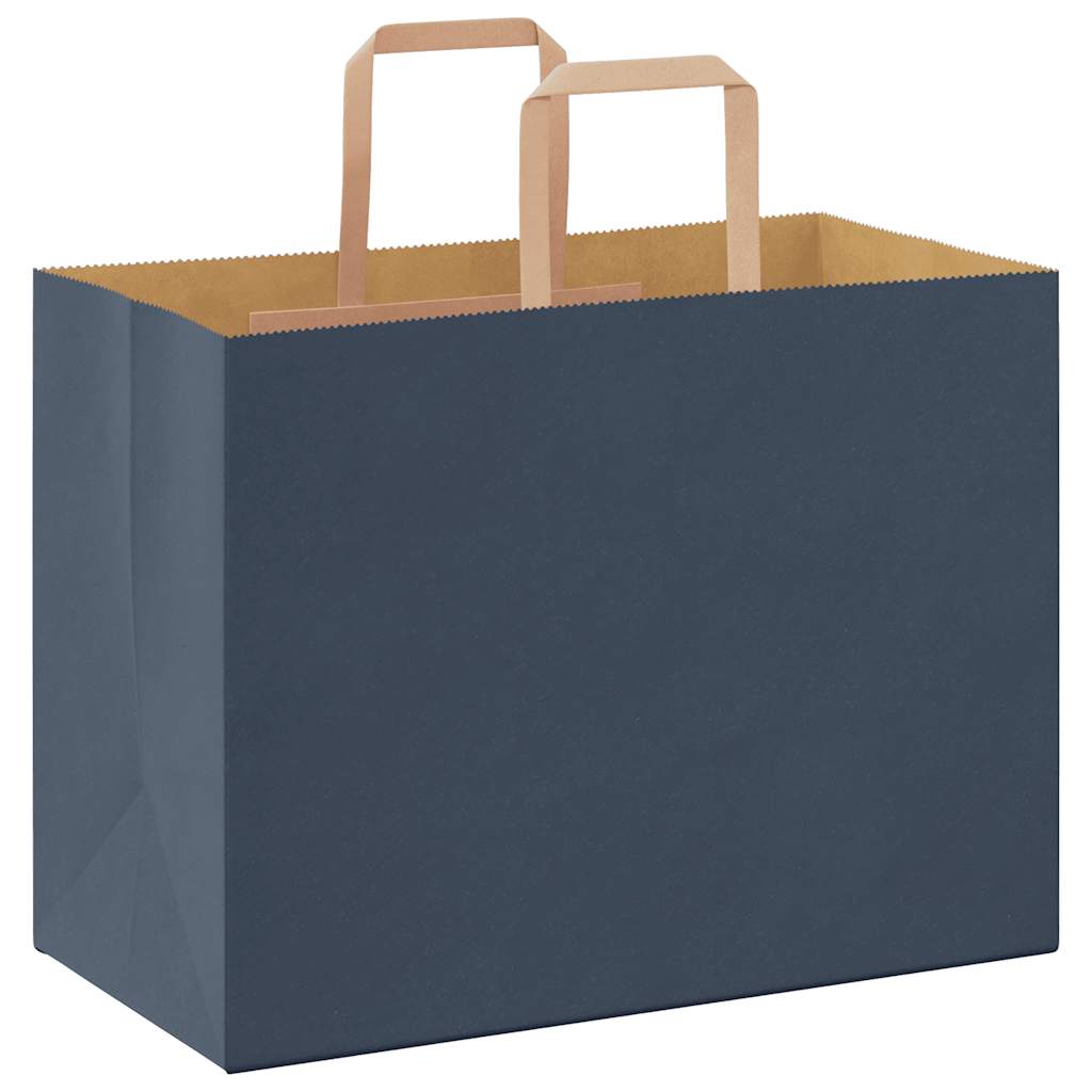 Paper Bags 250 pcs with Handles Blue 32x17x25 cm