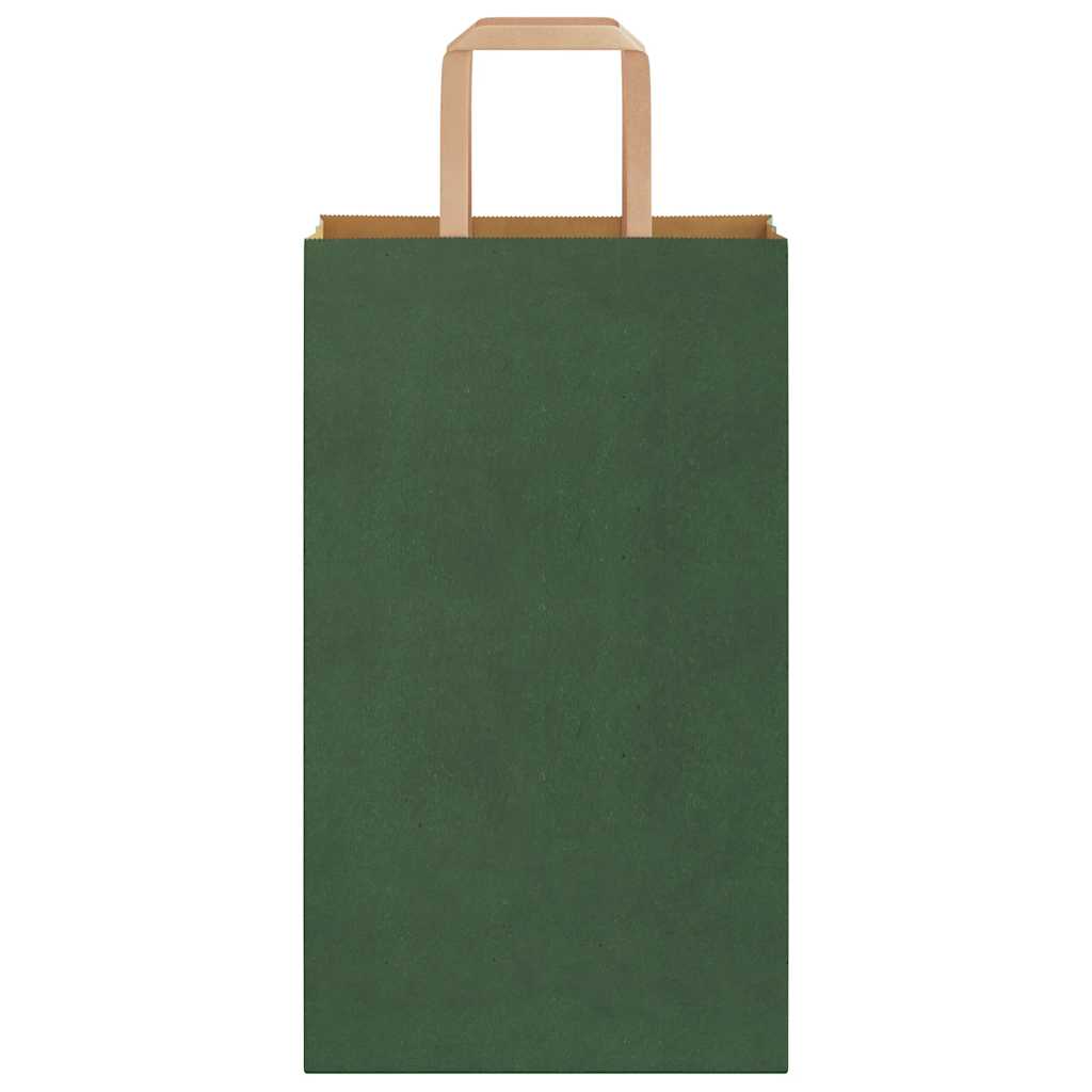 Paper Bags 50 pcs with Handles Green 21x11x36 cm