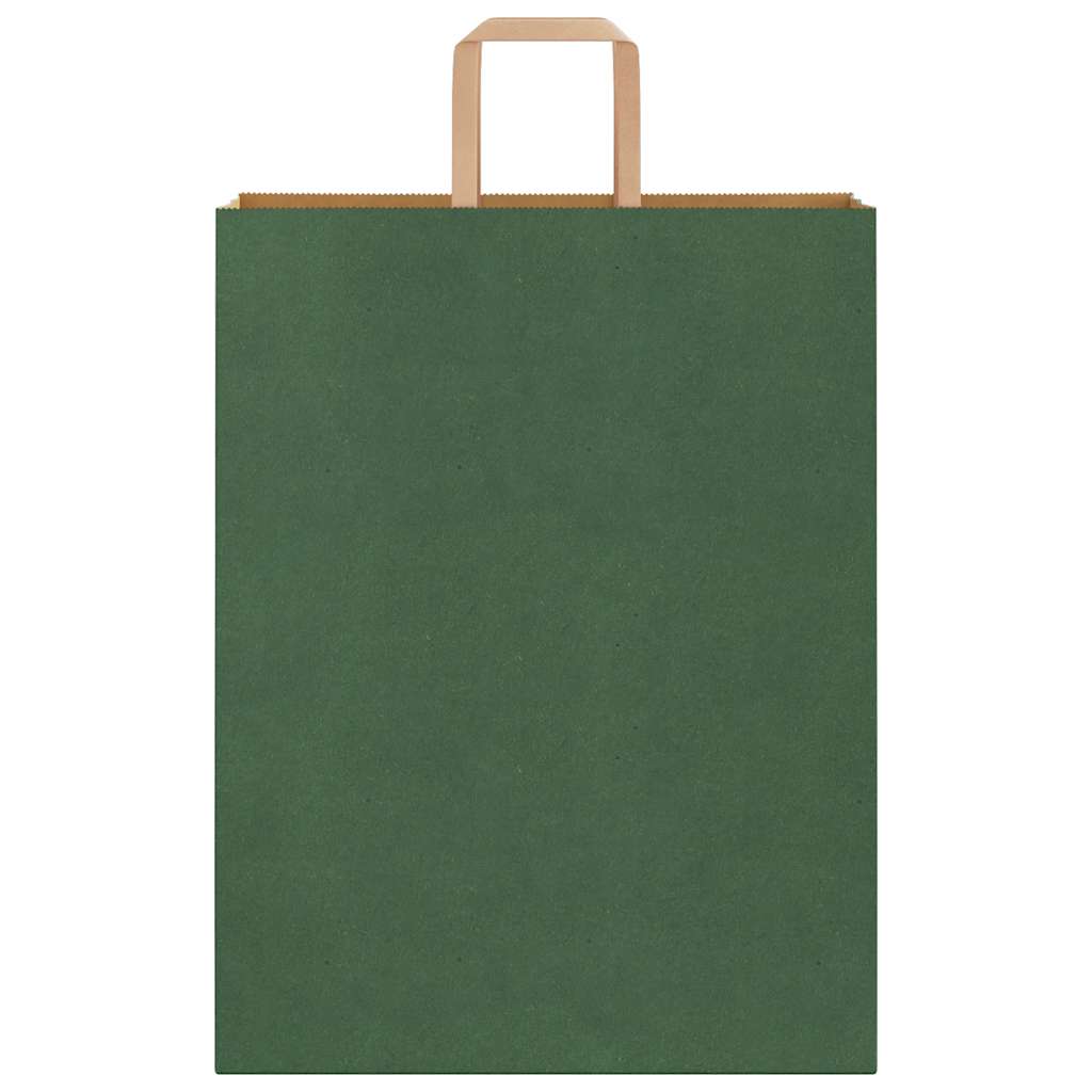 Paper Bags 250 pcs with Handles Green 32x12x42 cm