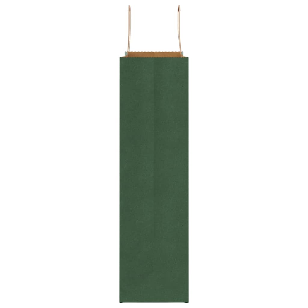 Paper Bags 250 pcs with Handles Green 32x12x42 cm