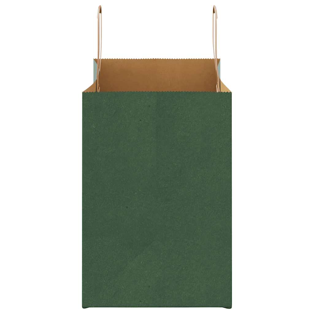 Paper Bags 250 pcs with Handles Green 32x17x25 cm
