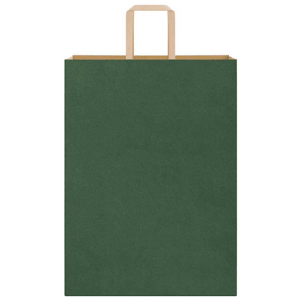 Paper Bags 250 pcs with Handles Green 32x17x44 cm
