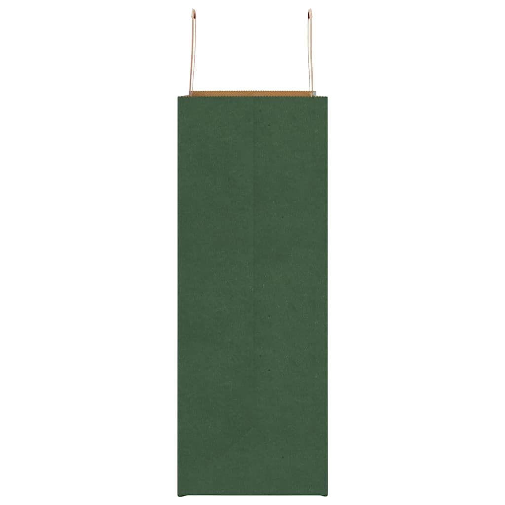 Paper Bags 250 pcs with Handles Green 32x17x44 cm