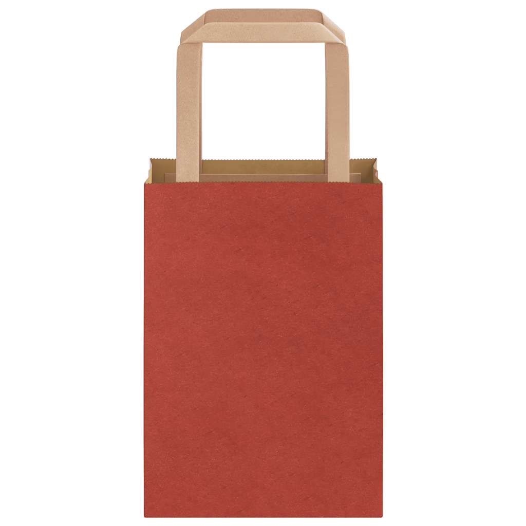Paper Bags 50 pcs with Handles Red 15x8x21 cm