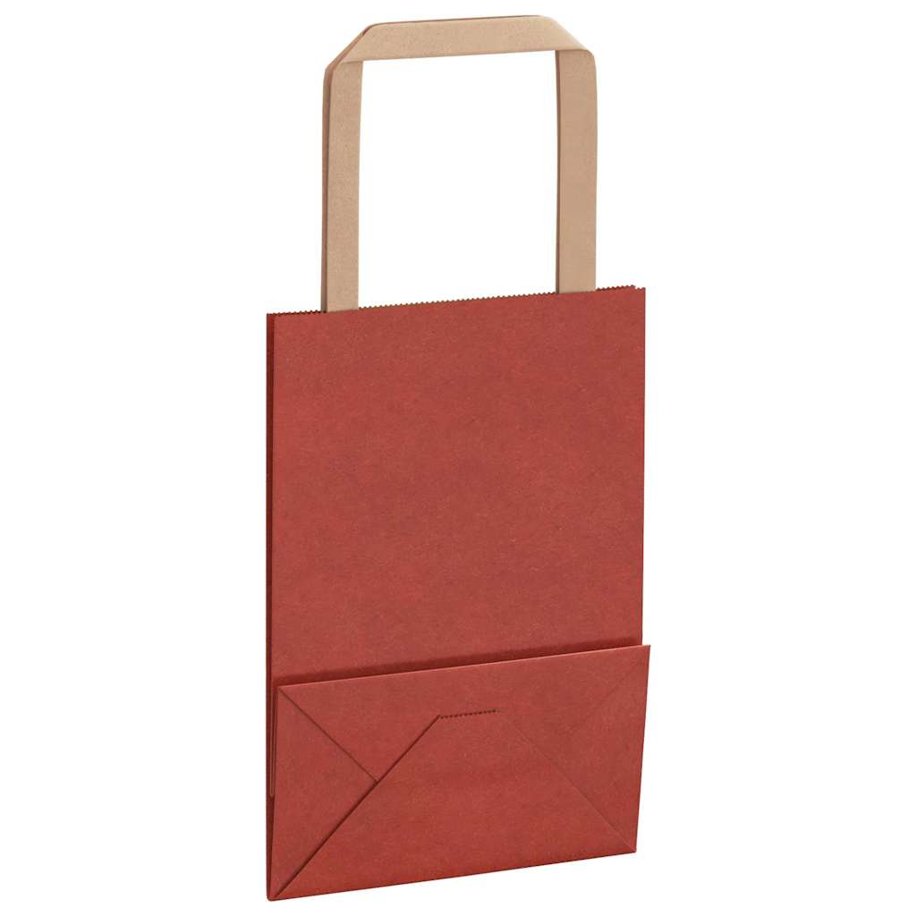 Paper Bags 50 pcs with Handles Red 15x8x21 cm