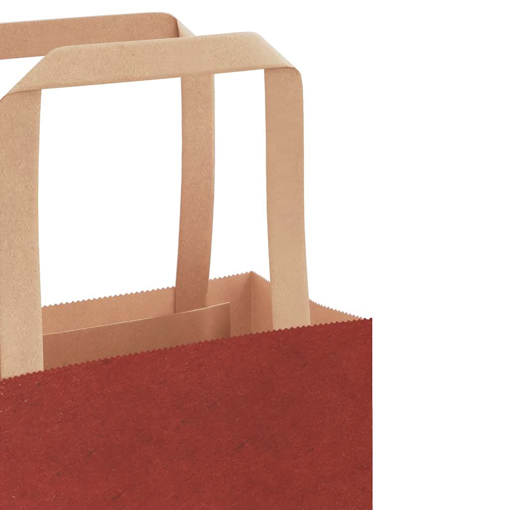 Paper Bags 50 pcs with Handles Red 15x8x21 cm