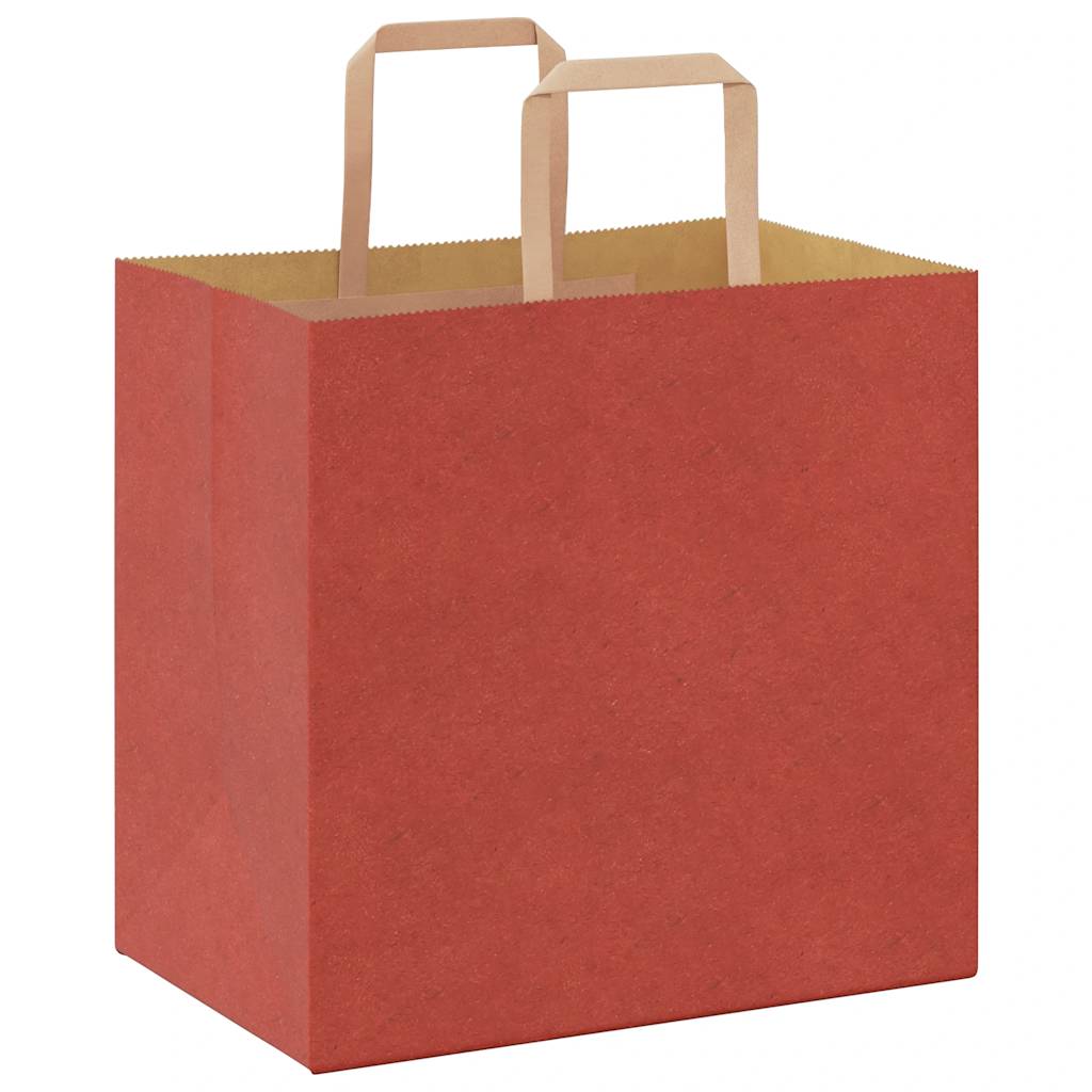Paper Bags 50 pcs with Handles Red 26x17x25 cm