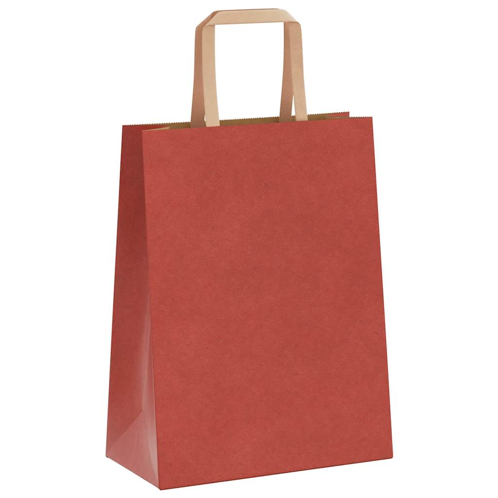 Paper Bags 250 pcs with Handles Red 21x11x28 cm