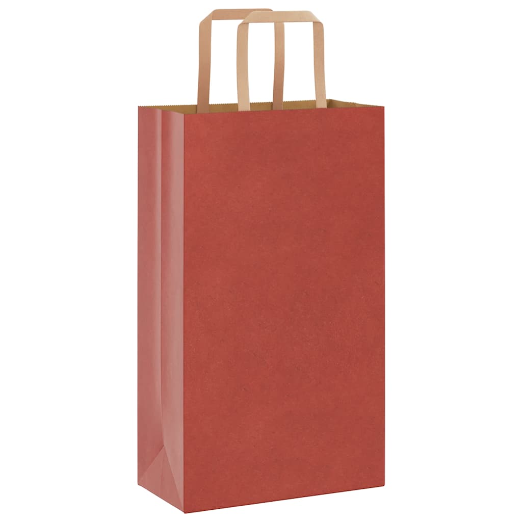 Paper Bags 250 pcs with Handles Red 21x11x36 cm