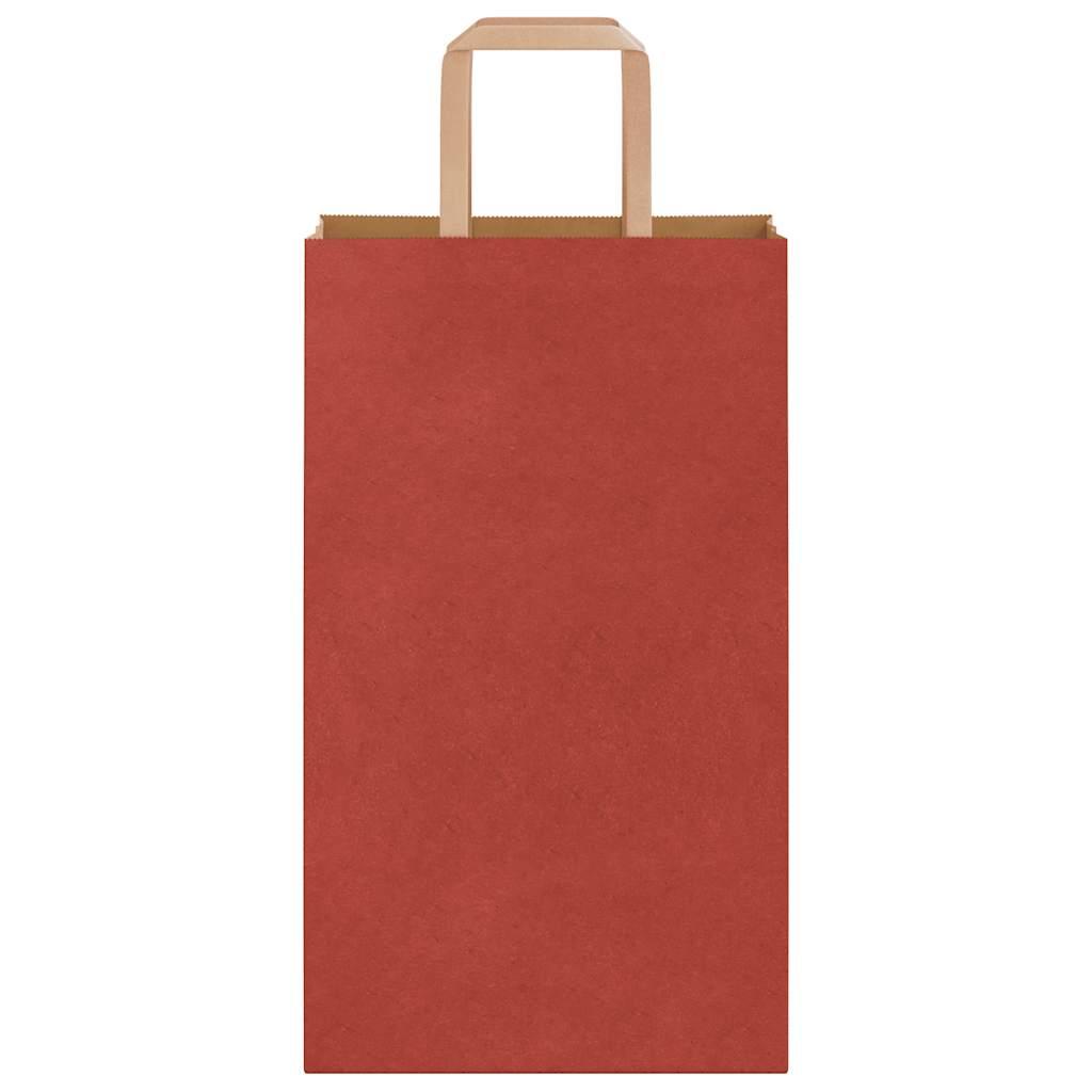 Paper Bags 250 pcs with Handles Red 21x11x36 cm