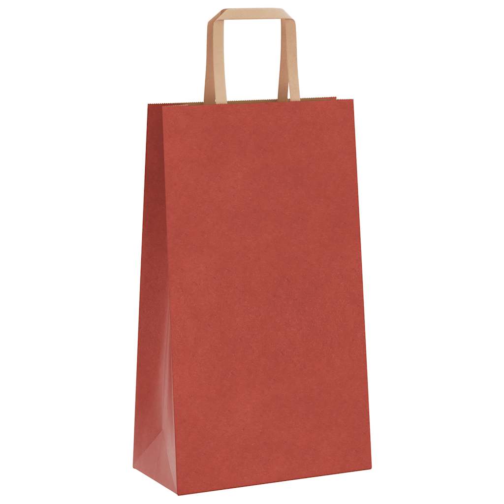 Paper Bags 250 pcs with Handles Red 21x11x36 cm
