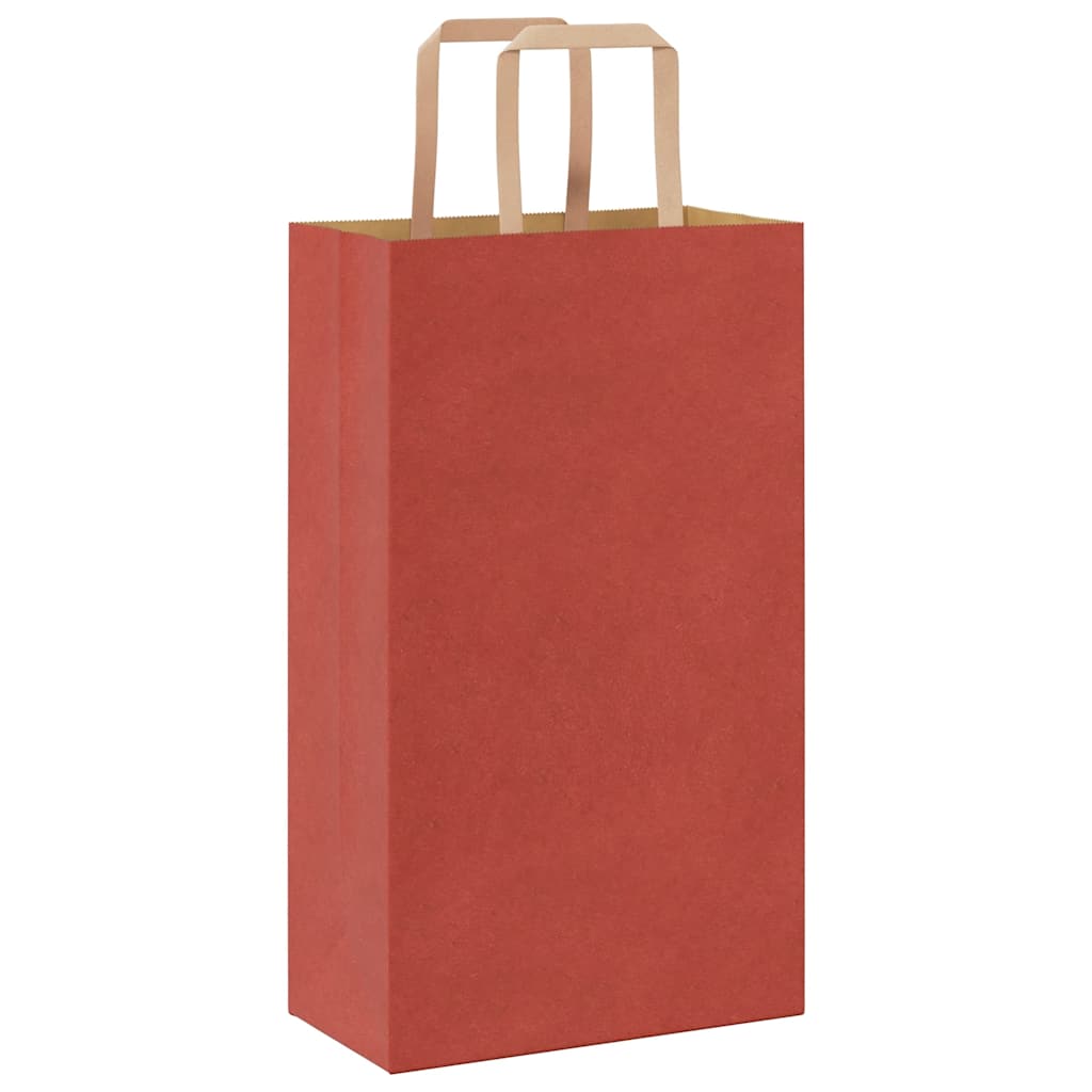 Paper Bags 250 pcs with Handles Red 21x11x36 cm
