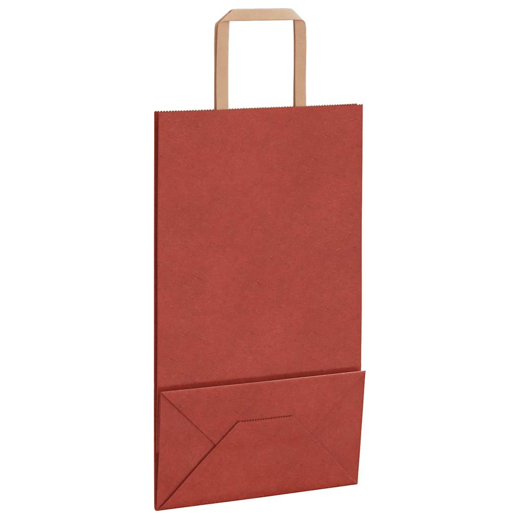 Paper Bags 250 pcs with Handles Red 21x11x36 cm