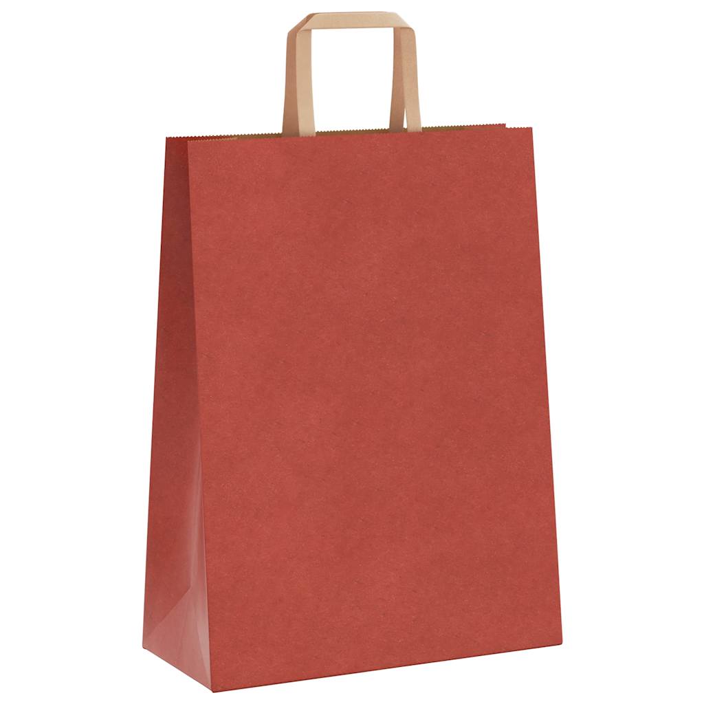 Paper Bags 250 pcs with Handles Red 26x12x35 cm