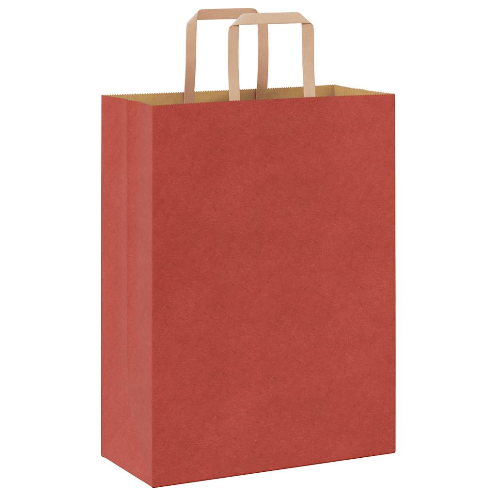 Paper Bags 250 pcs with Handles Red 26x12x35 cm