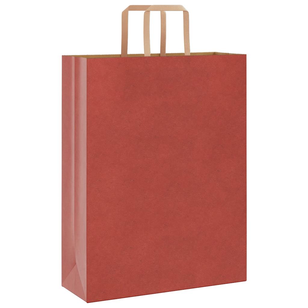 Paper Bags 250 pcs with Handles Red 32x12x42 cm