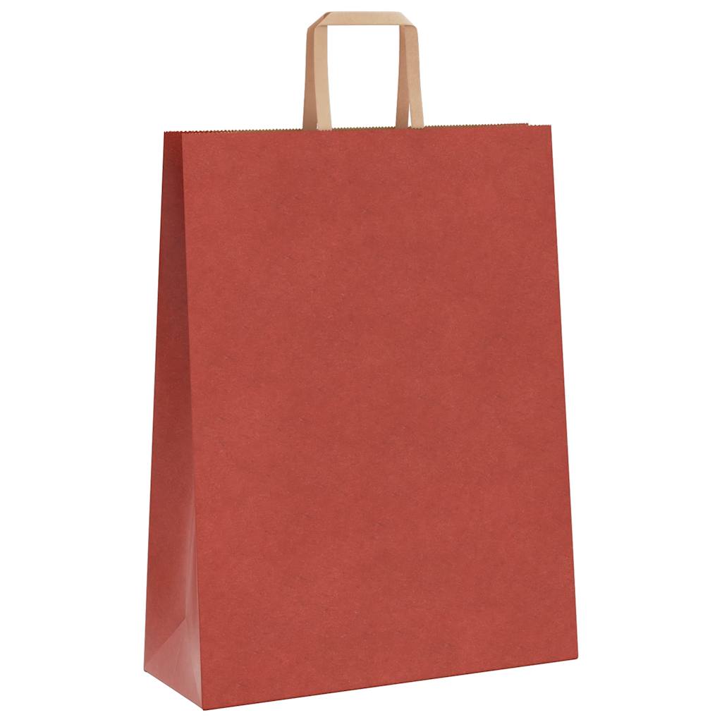 Paper Bags 250 pcs with Handles Red 32x12x42 cm