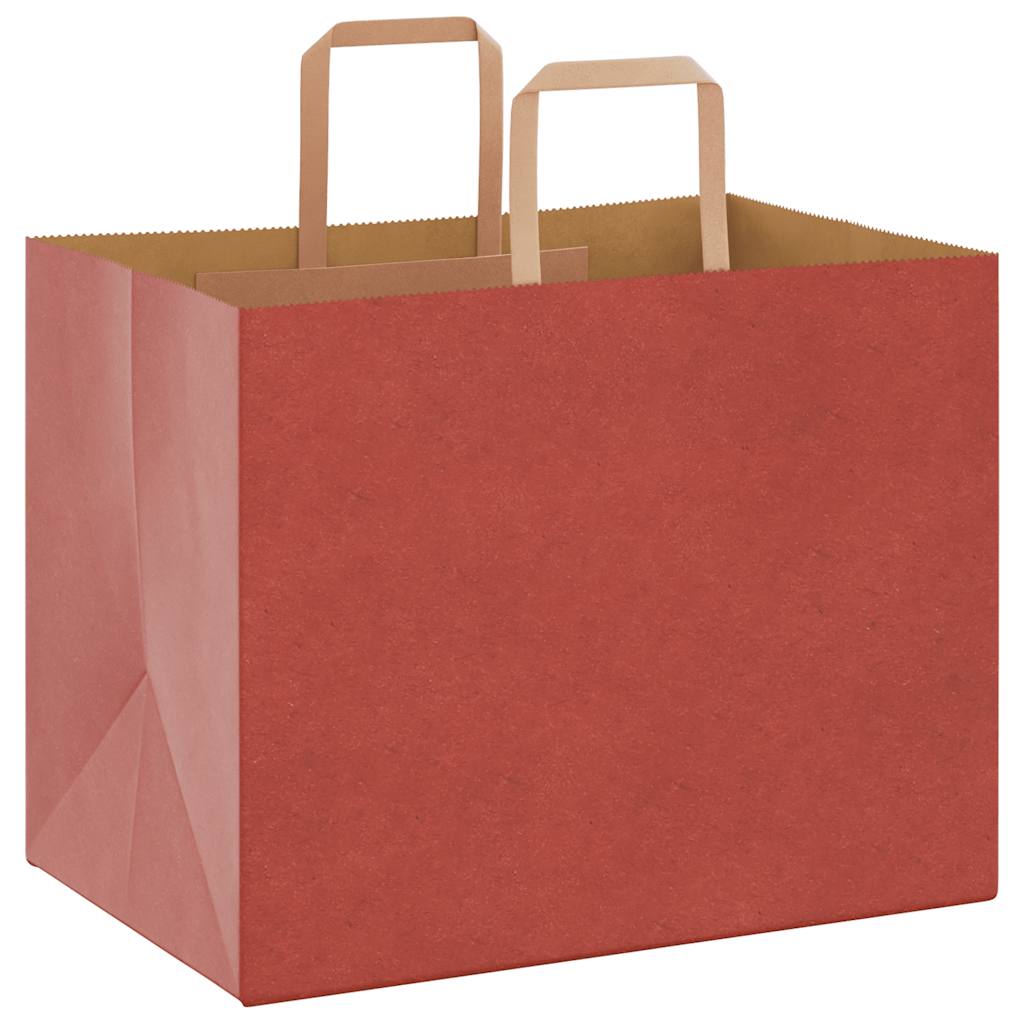 Paper Bags 250 pcs with Handles Red 32x22x24 cm