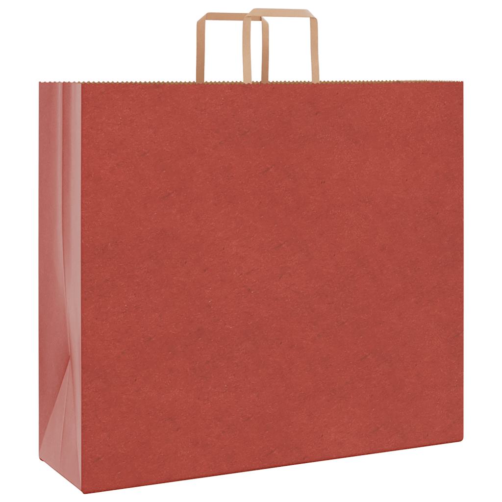 Paper Bags 250 pcs with Handles Red 54x15x49 cm
