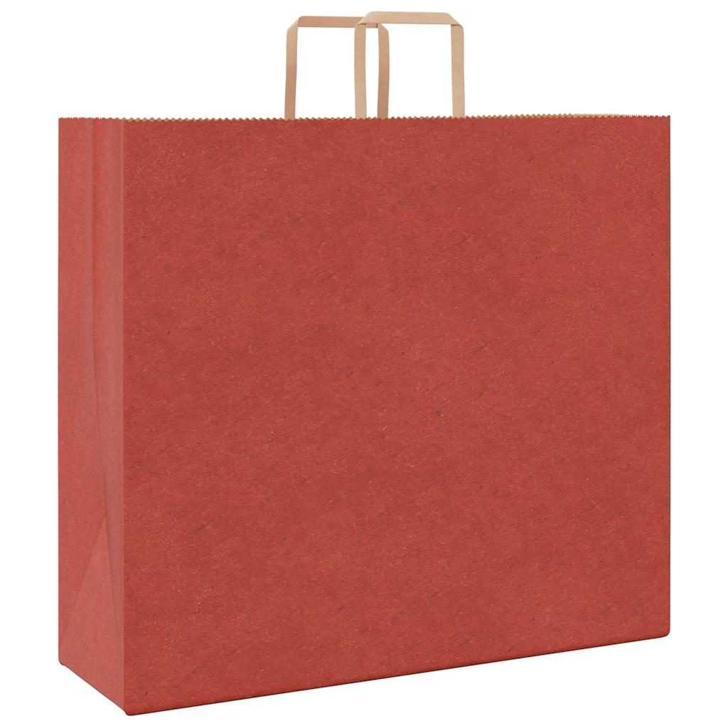 Paper Bags 250 pcs with Handles Red 54x15x49 cm