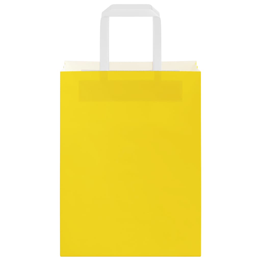 Paper Bags 50 pcs with Handles Yellow 21x11x28 cm