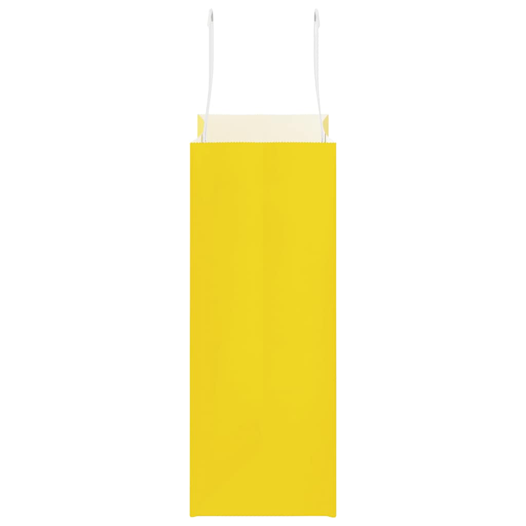 Paper Bags 50 pcs with Handles Yellow 21x11x28 cm