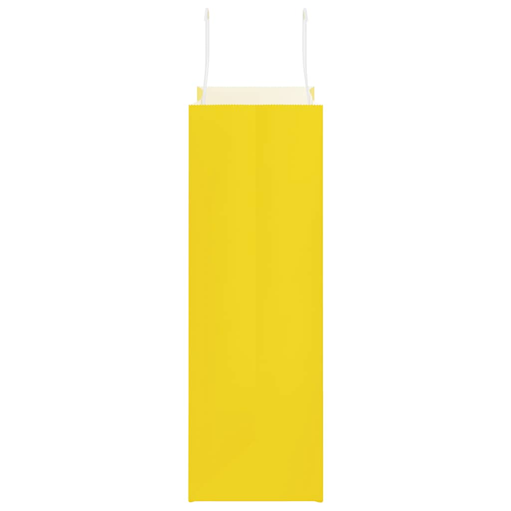 Paper Bags 50 pcs with Handles Yellow 26x12x35 cm