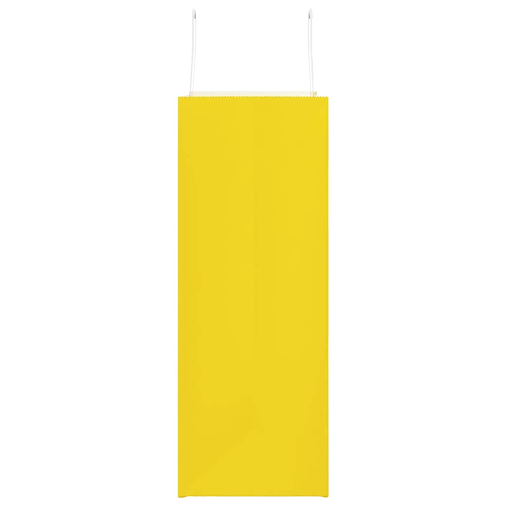 Paper Bags 50 pcs with Handles Yellow 32x17x44 cm