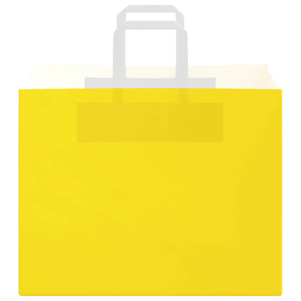 Paper Bags 50 pcs with Handles Yellow 32x22x24 cm