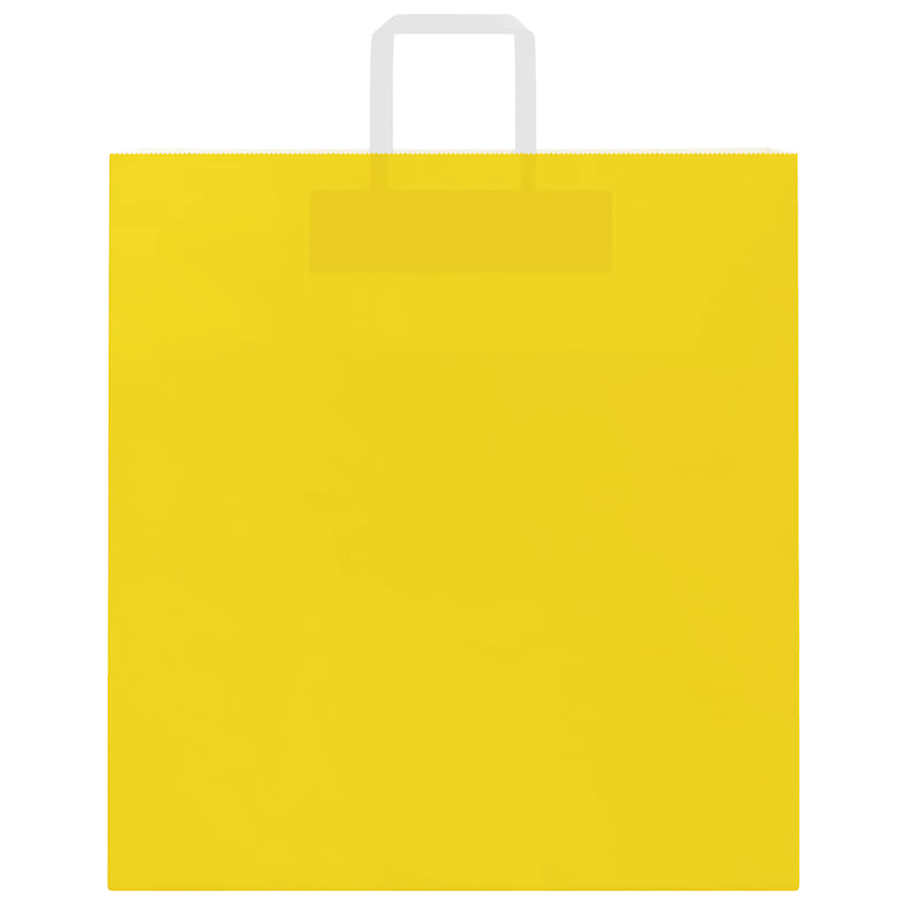 Paper Bags 50 pcs with Handles Yellow 45x17x48 cm