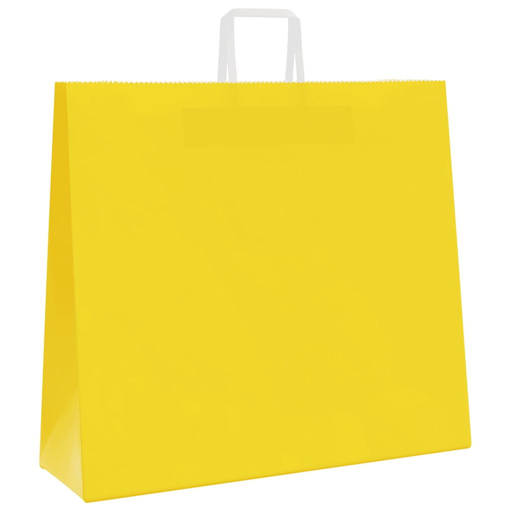 Paper Bags 50 pcs with Handles Yellow 54x15x49 cm