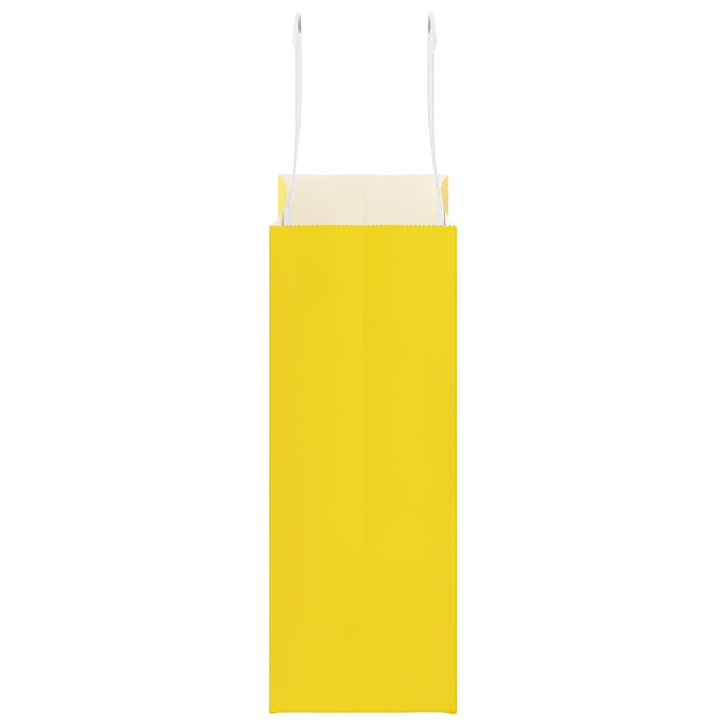 Paper Bags 250 pcs with Handles Yellow 18x8x22 cm