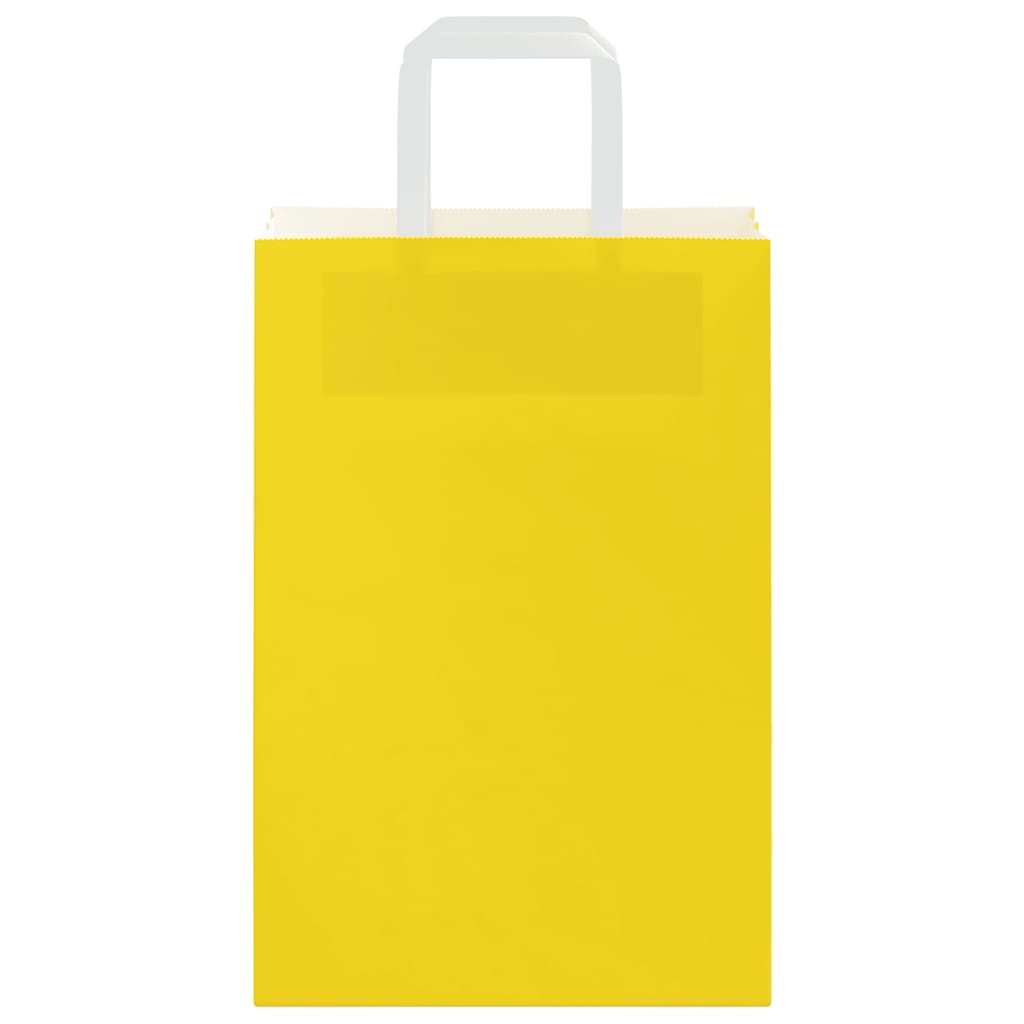 Paper Bags 250 pcs with Handles Yellow 21x11x31 cm
