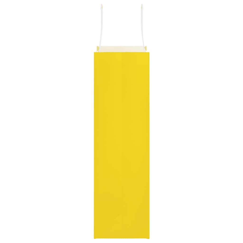 Paper Bags 250 pcs with Handles Yellow 21x11x36 cm