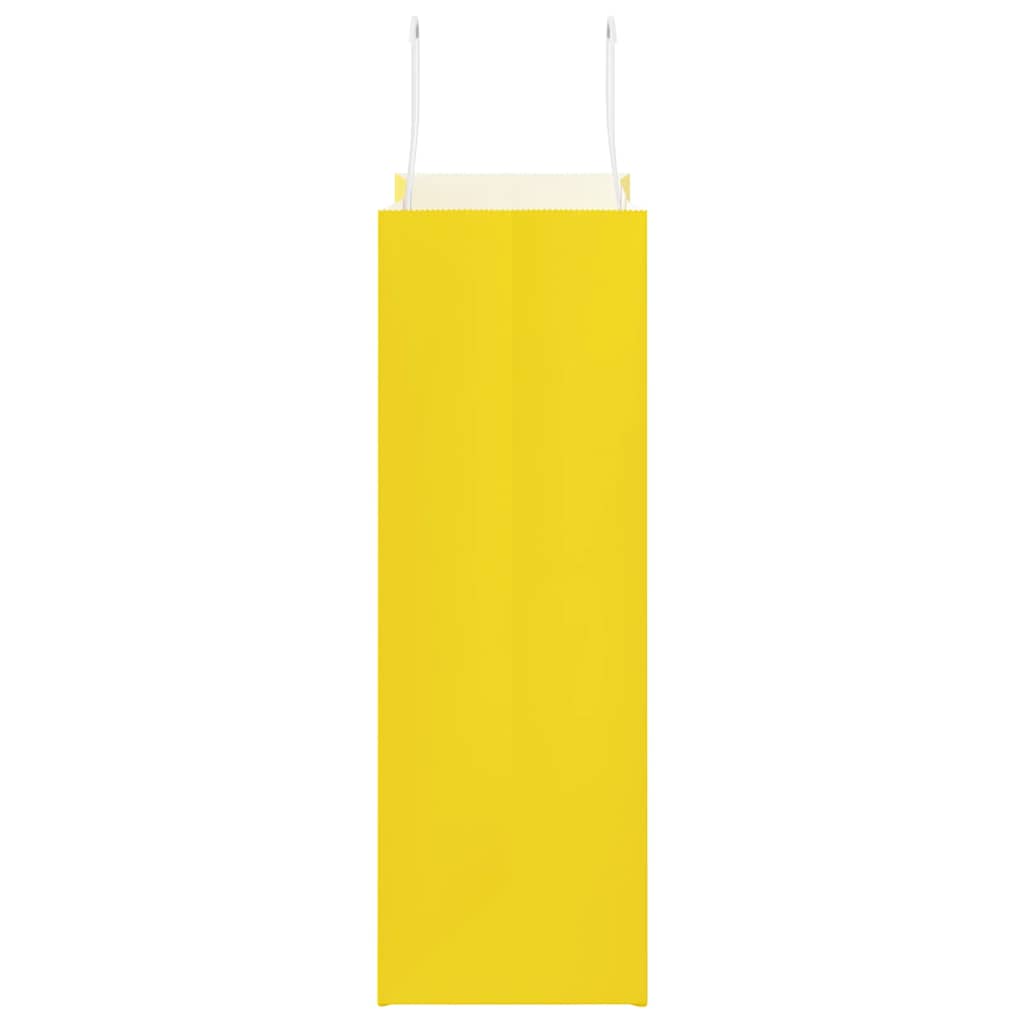 Paper Bags 250 pcs with Handles Yellow 26x12x35 cm