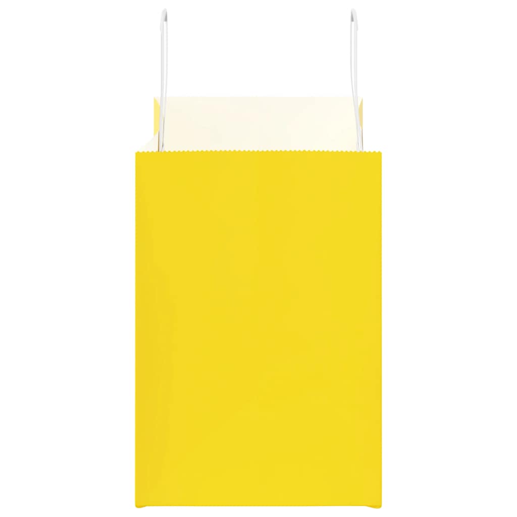 Paper Bags 250 pcs with Handles Yellow 32x17x25 cm