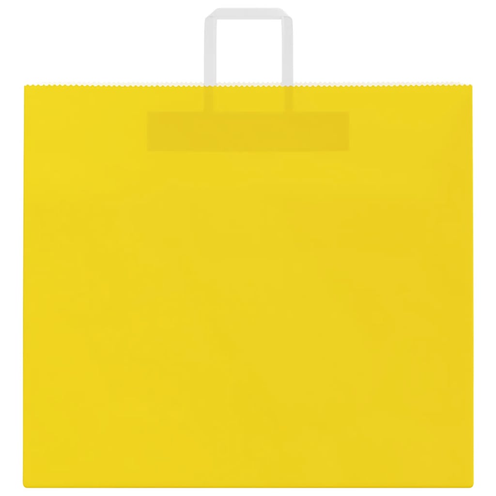 Paper Bags 250 pcs with Handles Yellow 54x15x49 cm
