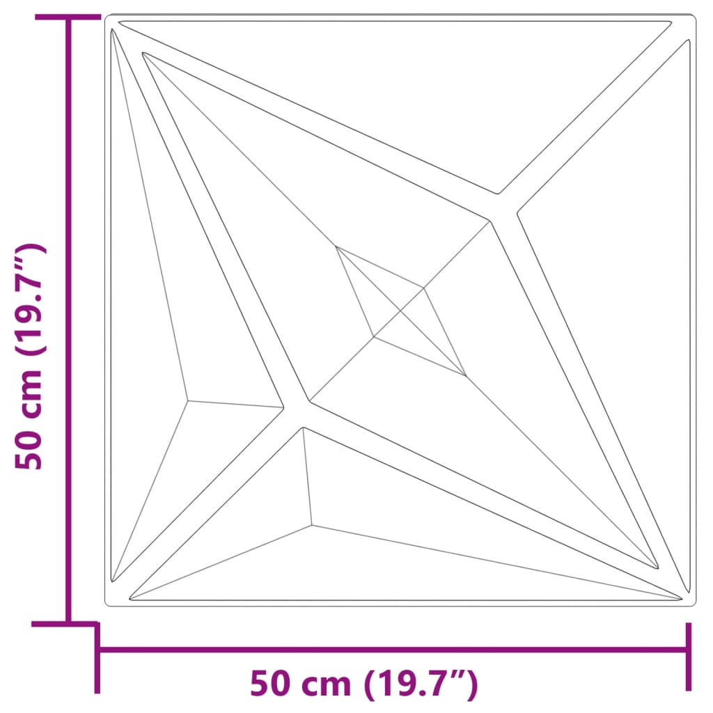 Wall Panels 24 pcs Grey 50x50 cm XPS 6 m² Star